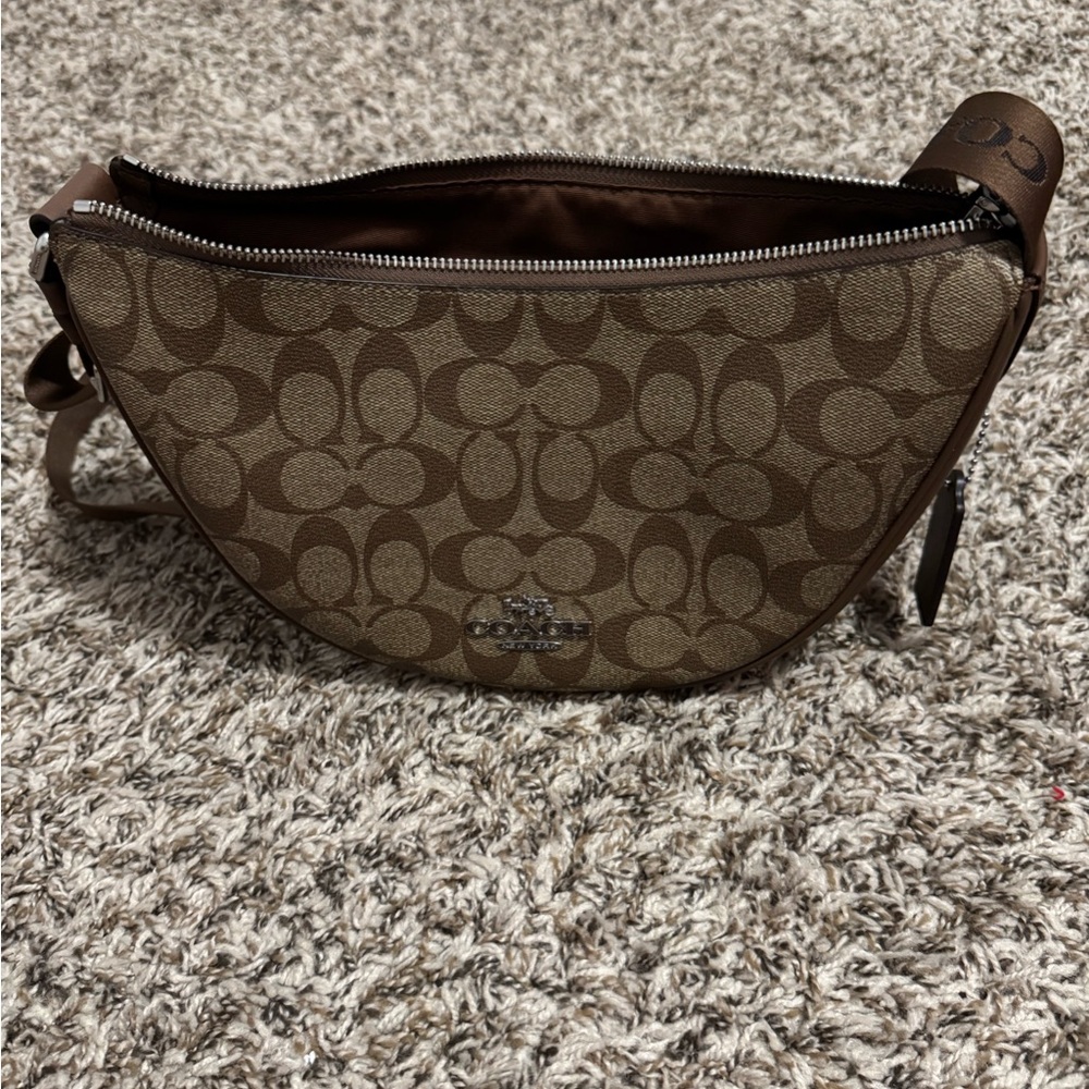 Coach Brown Crossbody Bag with Elegant Monogram Design